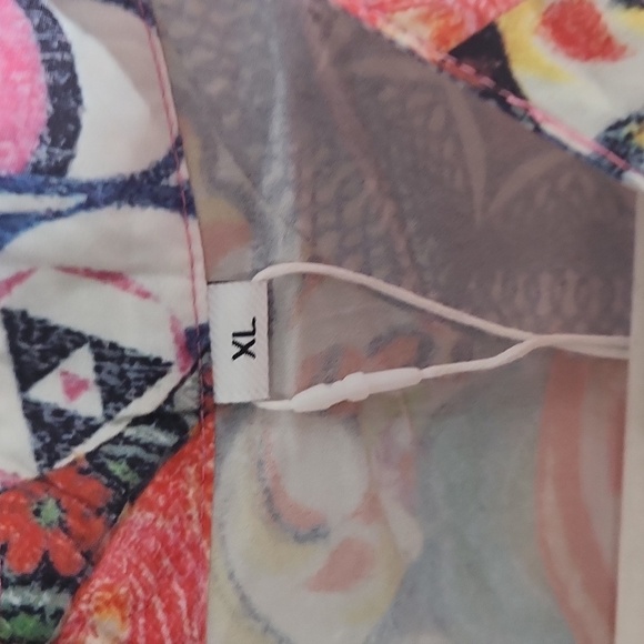 Graphic Shape Floral Frenzy Long Sleeve Button Down Shirt y2k vibe size XL Boho - Picture 2 of 10